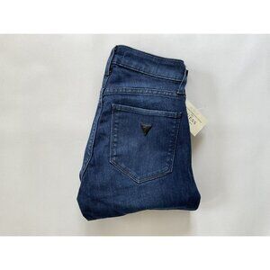 Guess Women’s Sexy Curve Skinny Jeans Side Lace Details In Blue Size 24